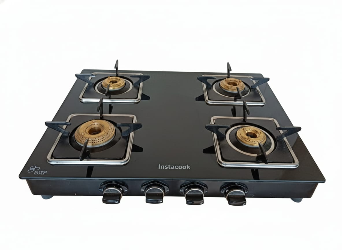 Instacook 4-Burner Glass Top Gas Stove